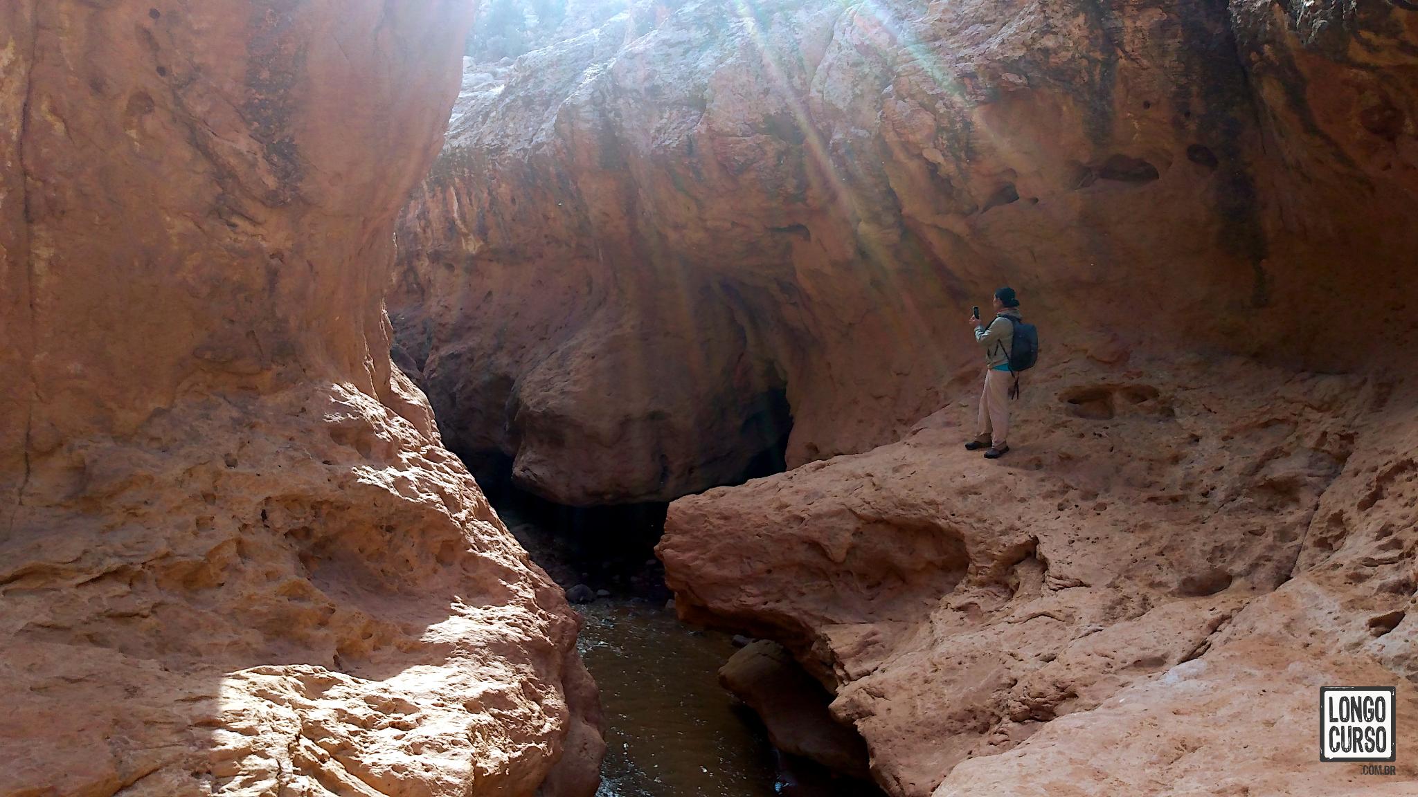 Chegando na primeira cachoeira no Sulphur Creek