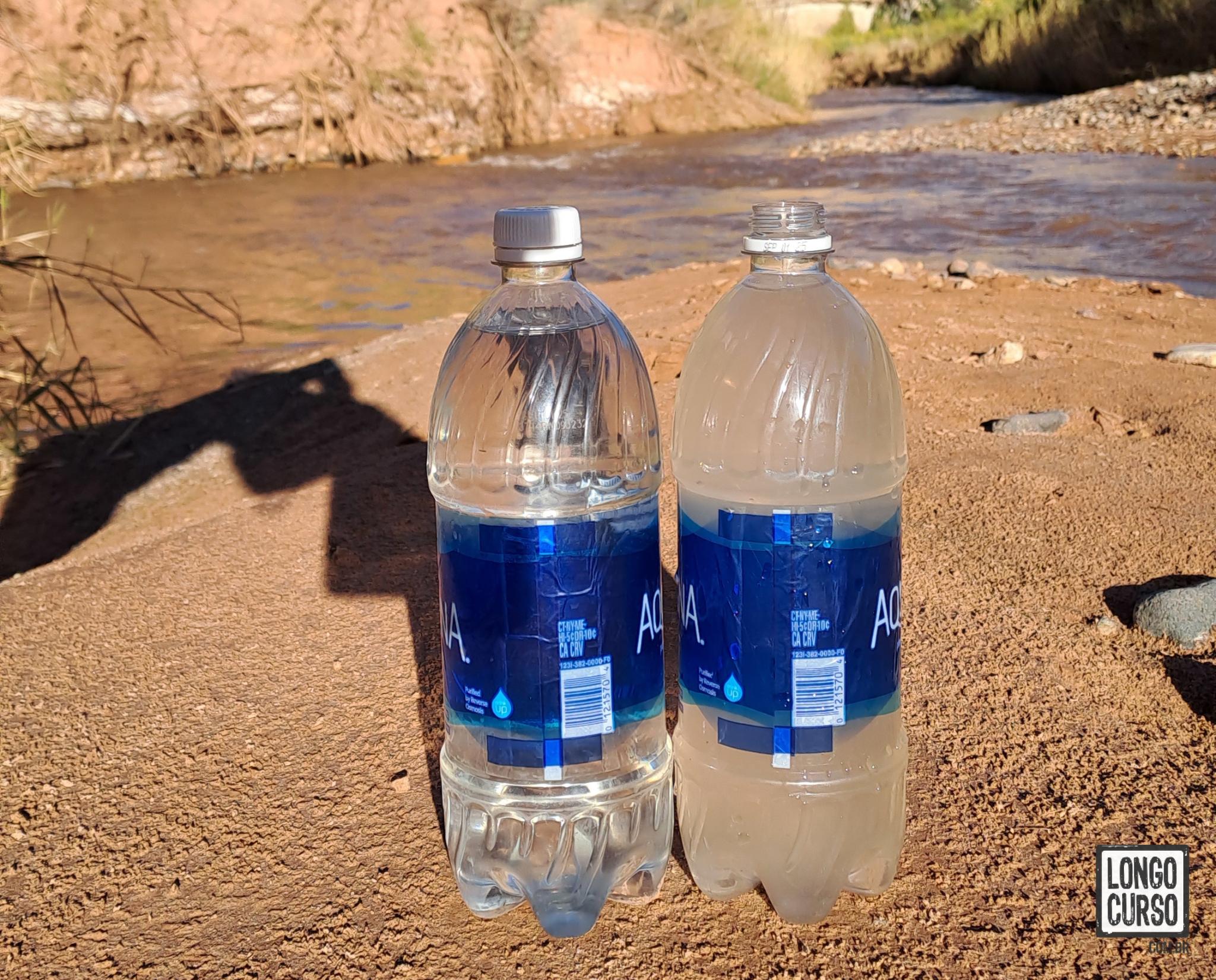 Diferença entre a água filtrada e a água obtida diretamente do Fremont River