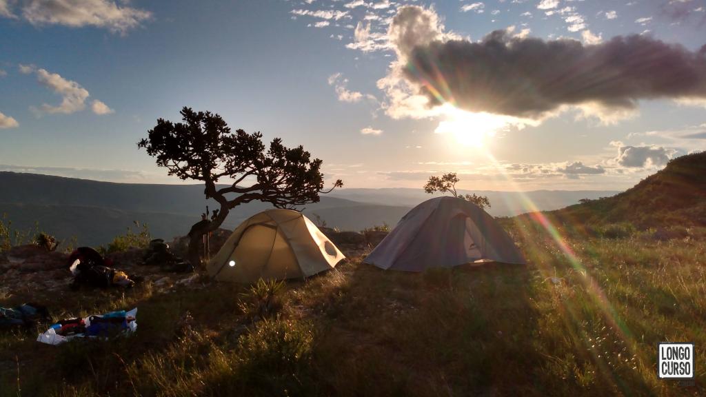 Segundo acampamento do circuito, no topo da Cachoeira Farofa de Cima