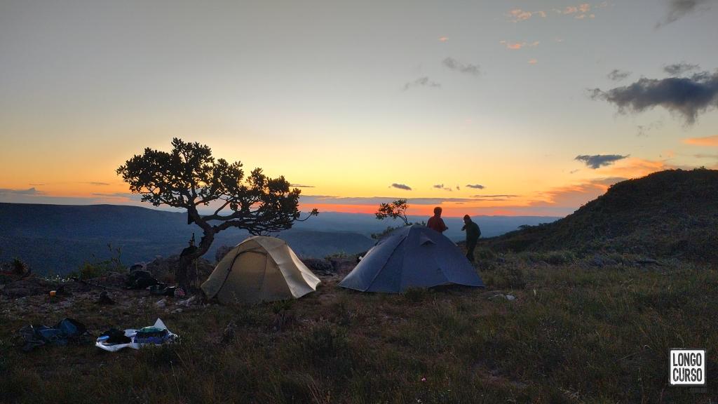 Segundo pernoite do circuito, no topo da Cachoeira Farofa de Cima.