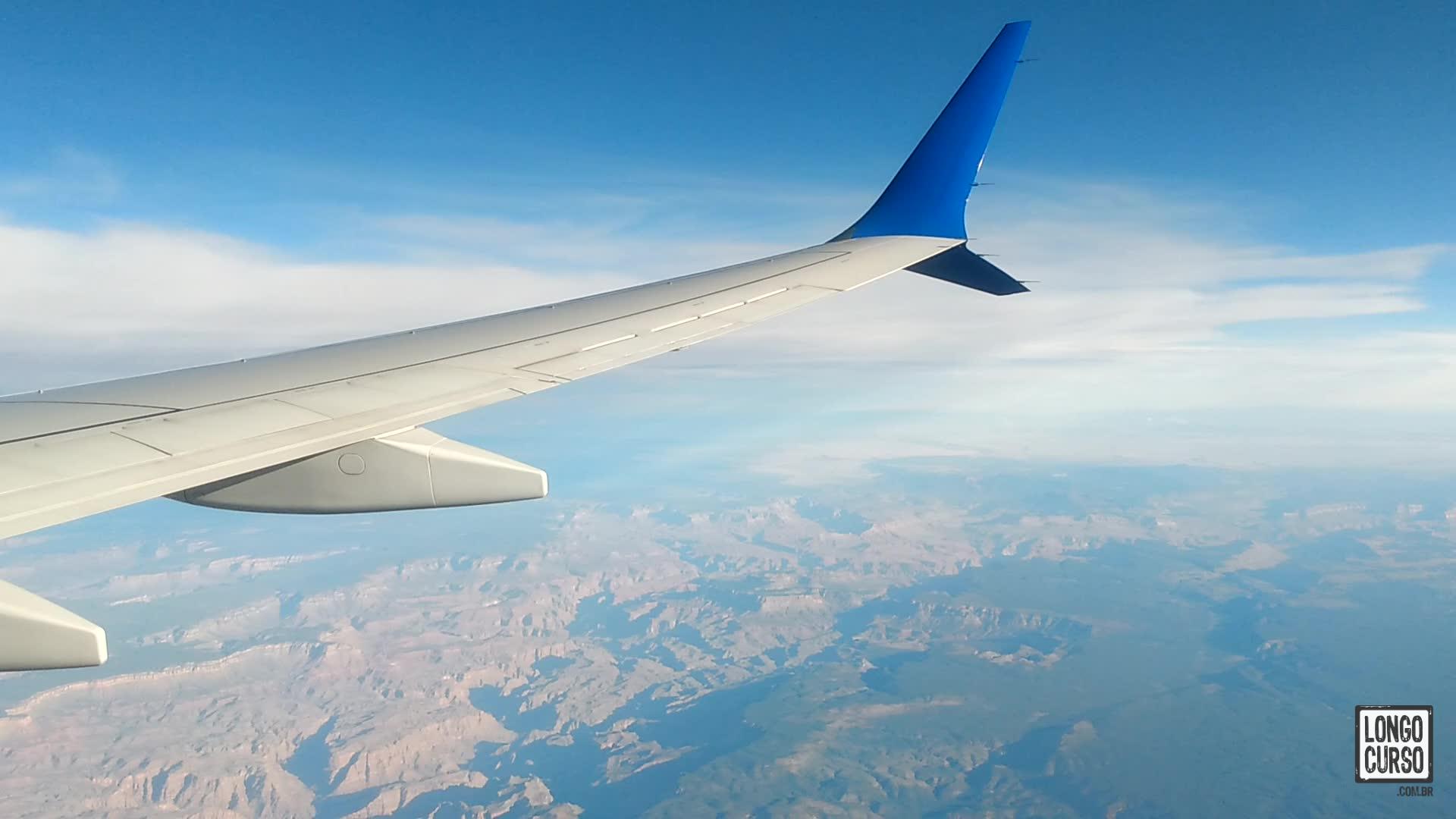 Por coincidência, dessa vez nosso voo para Las Vegas sobrevoou o Grand Canyon!