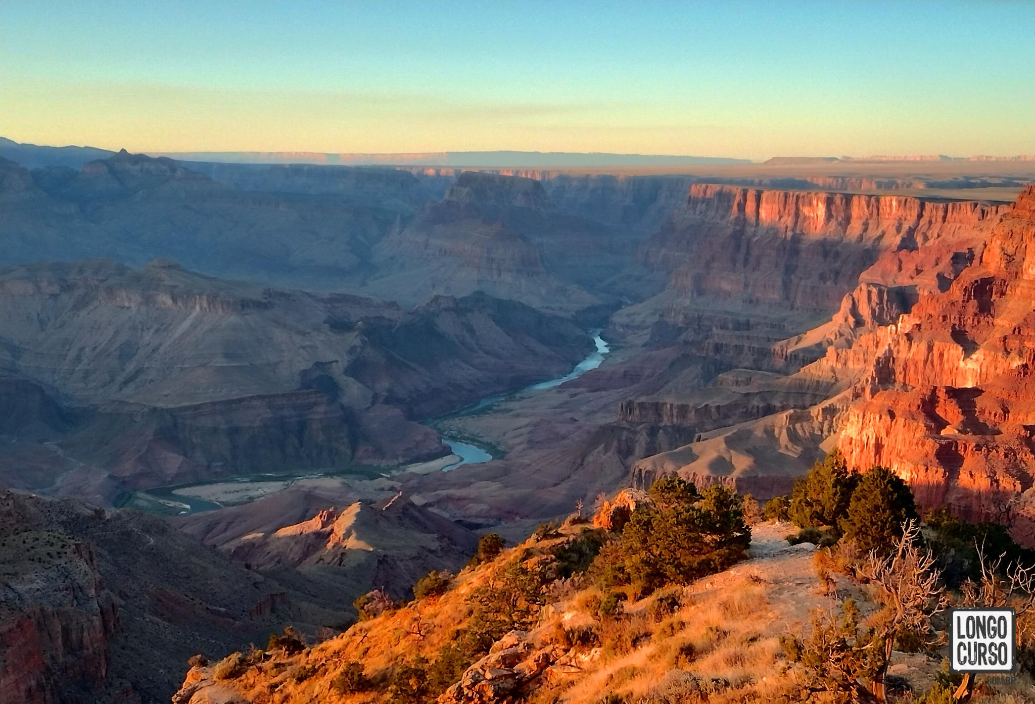Visual do Grand Canyon a partir do Desert View Point. Final de tarde na véspera da nossa partida do parque.