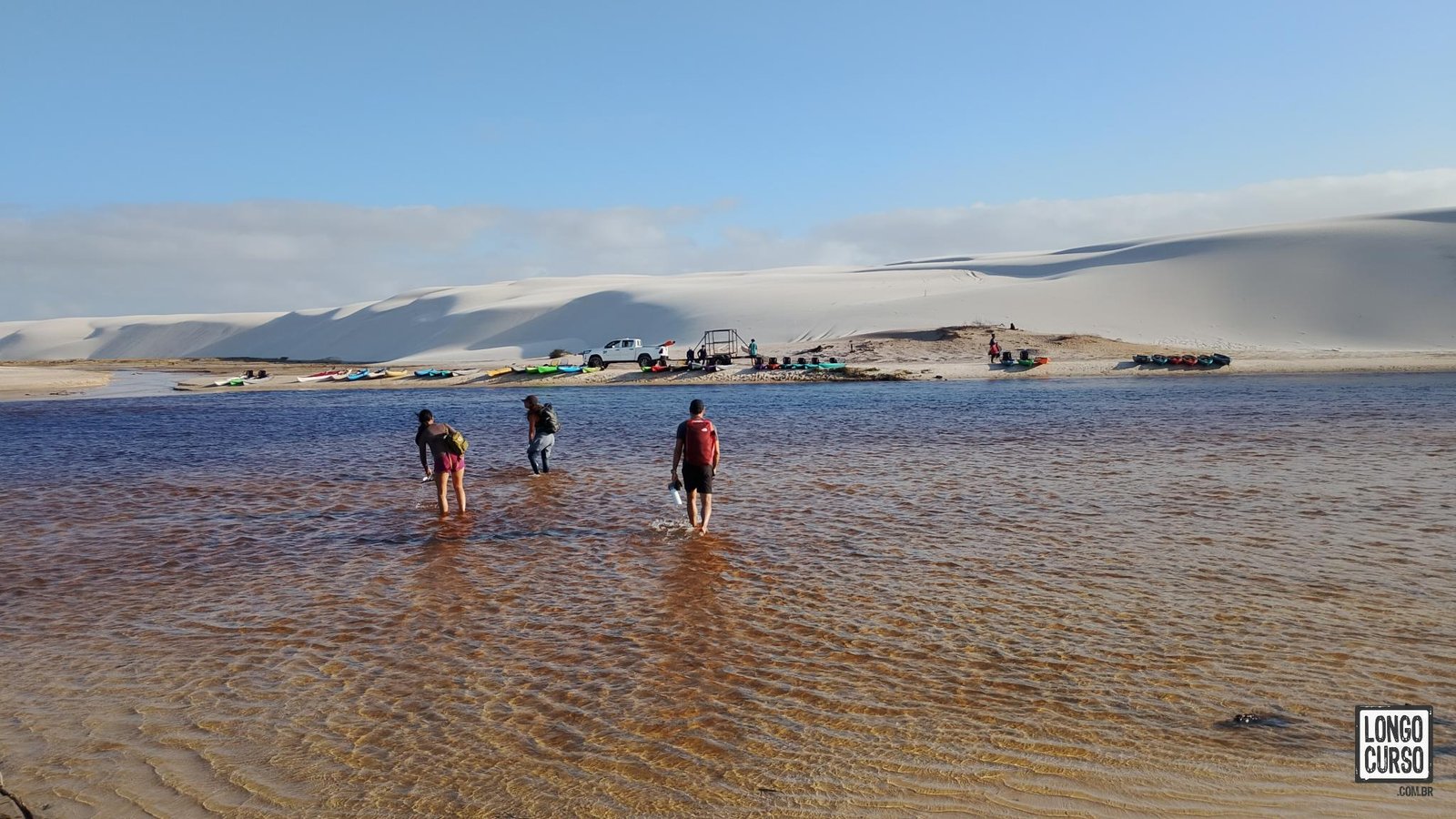 Chegada no ponto de embarque nos caiaques