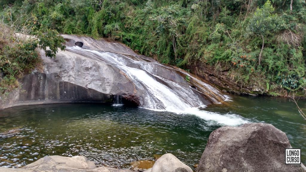A chegada na Cachoeira do Escorrega em Maromba