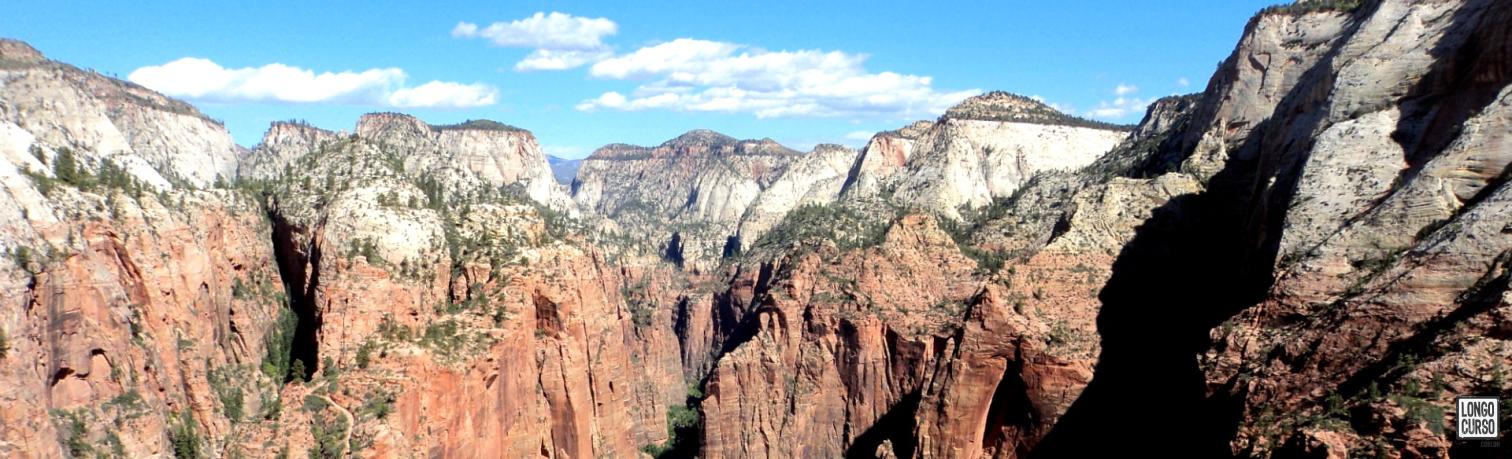 Visual do Zion Canyon a partir do cume da Angel's Landing